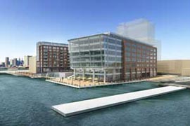 Schematic of first phase redevelopment of Harbor Point
